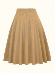 Solid Knot Front Midi Skirt