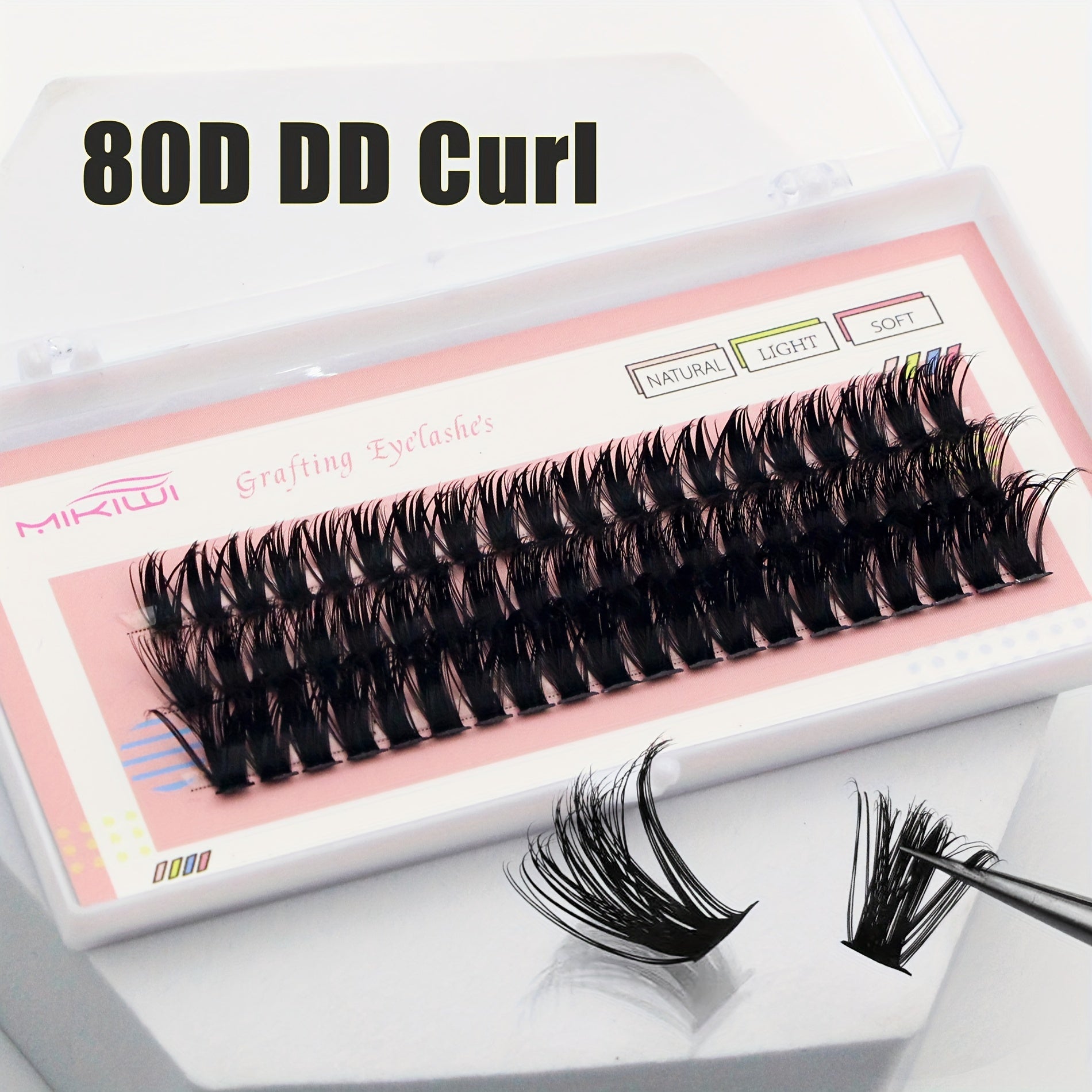 60Pcs Lash Clusters 50D 60D 80D DIY Eyelash Extension DD Curling Volume