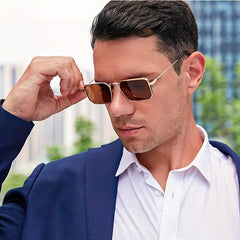 Men's Steampunk Polarized Sunglasses UV Protection with Glasses Bag