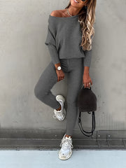 Solid Sports Two piece Set Long Sleeve Hoodies & Striped Pants