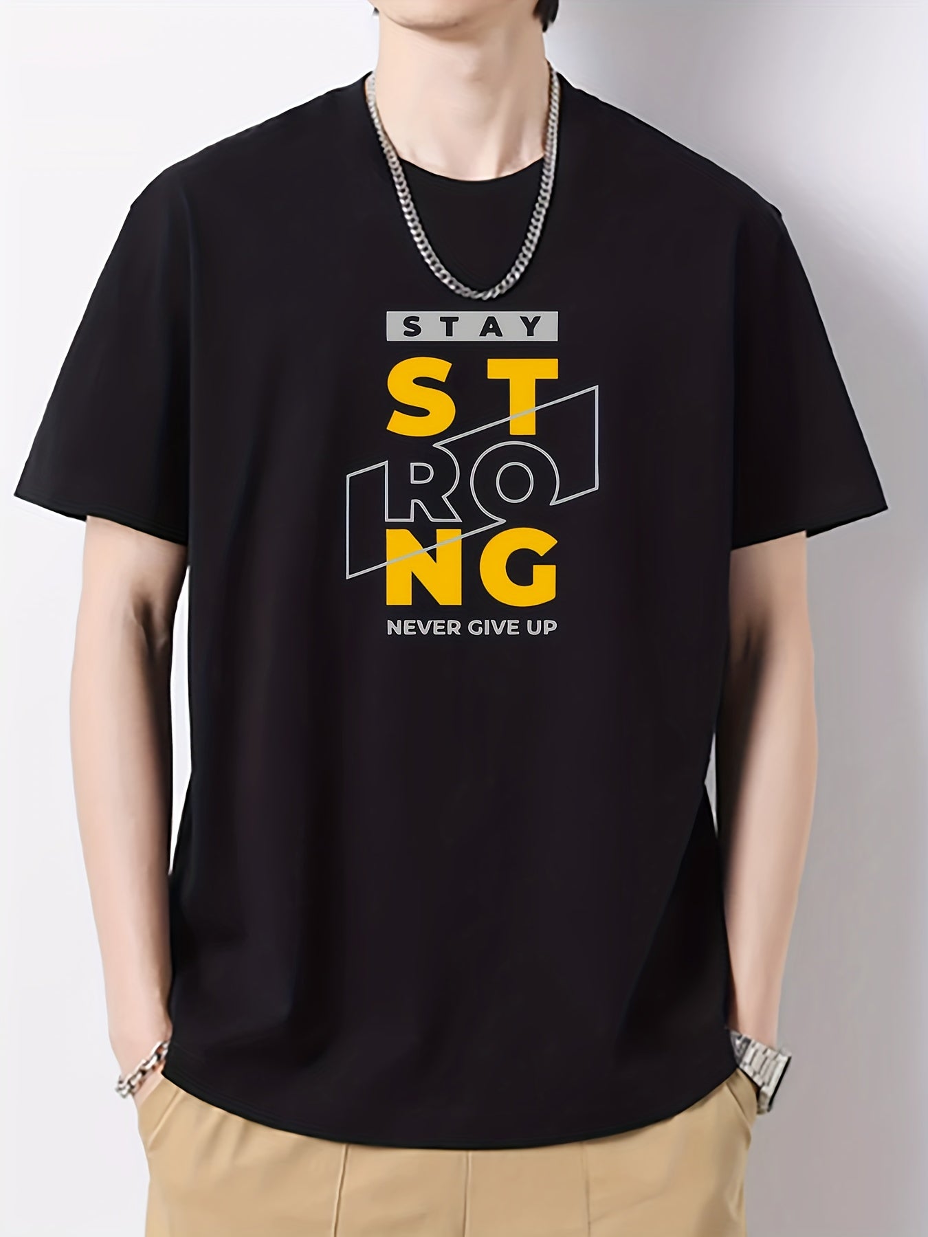 Men's Cotton Graphic Crew Neck Active T shirt Casual Comfy Tees