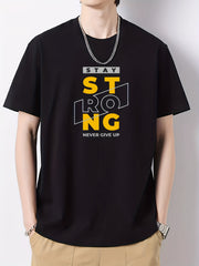Men's Cotton Graphic Crew Neck Active T shirt Casual Comfy Tees