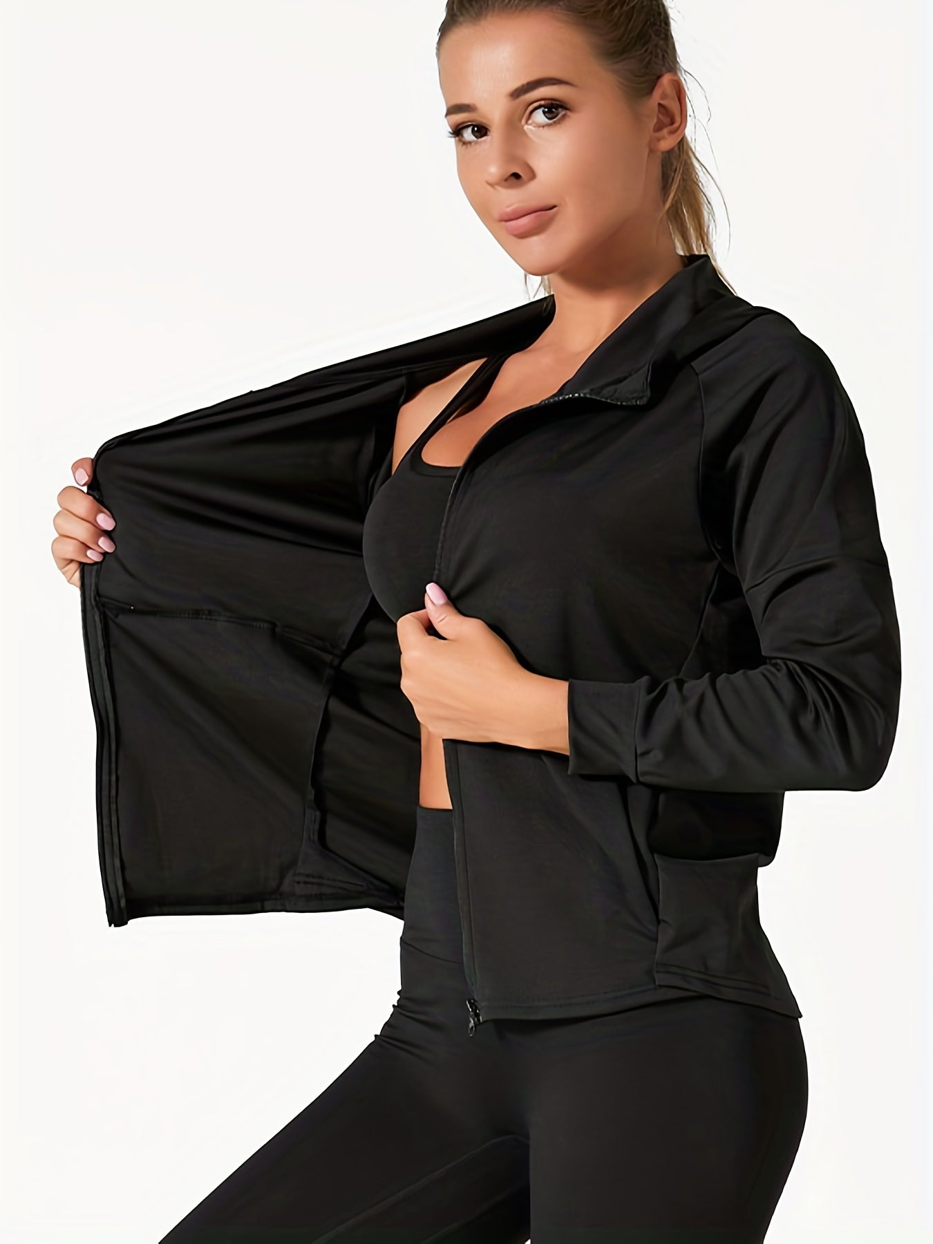 Women's Quick Drying Hooded Workout Jacket with Pockets