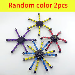 2pcs Transformable Fidget Spinner Toys for Kids Colorful Durable Plastic