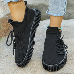 Knit Sneakers Lace-up Low Top Slip-On Sports Shoes