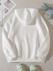 Solid Zip Up Hoodie Casual Long Sleeve Hoodies Sweatshirt With Pockets