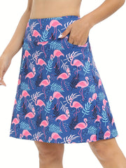 Paisley Print High Waist Pocket Skirt for Women