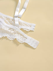 Floral Lace Bow Knot Bra & Underwear Lingerie Set