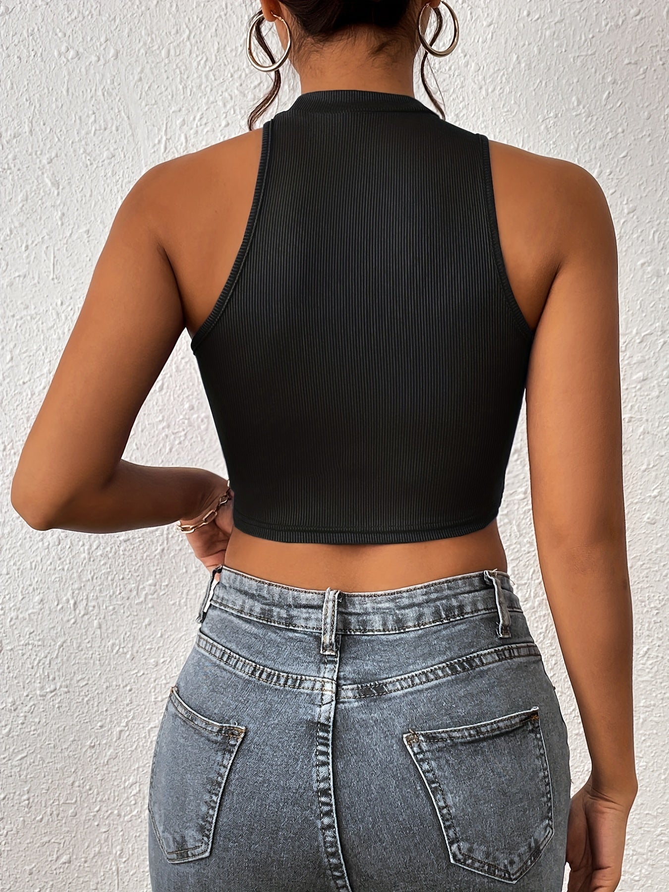Y2K Asymmetrical Crop Tank Top Sexy Sleeveless Summer Women's Clothing