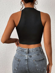 Y2K Asymmetrical Crop Tank Top Sexy Sleeveless Summer Women's Clothing
