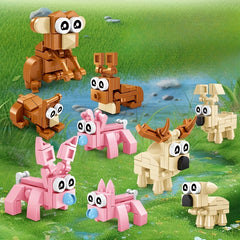 Animal Building Block Sets, Interchangeable Parts, 3-in-1 Shapes, DIY Toys