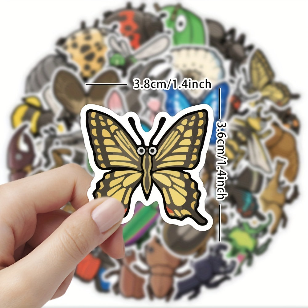 40pcs Waterproof Vinyl Insect Stickers For Water Bottle - Bug Stickers For Kids