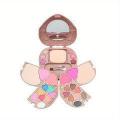 Heart-Shaped Makeup Box Set with Eyeshadow Palette Blush Foundation Powder