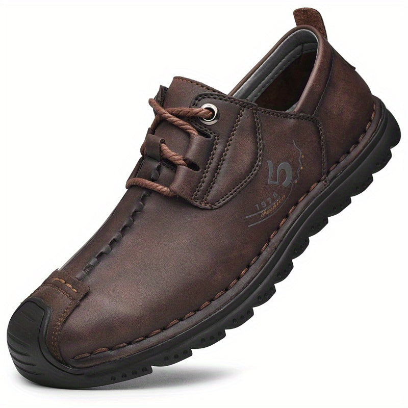 Men's Lace-up Synthetic Leather Shoes Comfortable And Breathable
