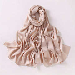 Satin Hijab Solid Scarf Shawl Windproof Head Wrap Women Turban Bandana