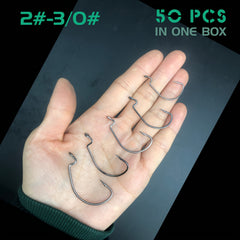 50pcs Fishing Hooks Set Sharp High Carbon Steel Hook for Freshwater & Saltwater