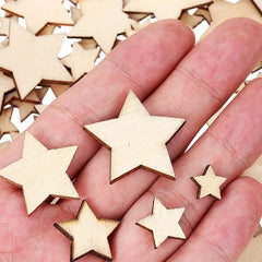 100pcs Wooden Star Set Hollow Blanks Wedding DIY Crafts