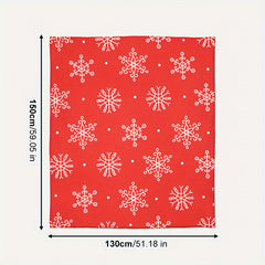 Christmas Snowflake Print Flannel Blanket Soft Warm Throw Blanket