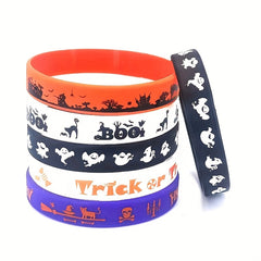 Spooky Halloween Ghost Silicone Bracelet Stretchy Rubber Wristband