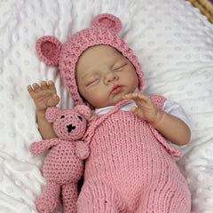 Reborn Baby Doll Girl Vinyl Limbs Cloth Body Asleep Bebe Doll