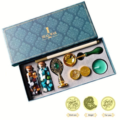 Wax Sealing Stamp Tools Set With Storage Box Fire Lacquer Seal Stamp Kit