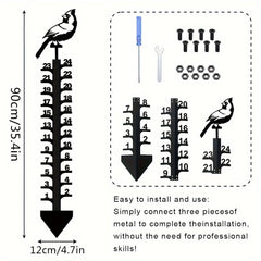 Courtyard Metal Snow Gauge Garden Large Iron Snowfall Measuring Rod