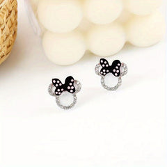 Cartoon Mouse Stud Earrings Decorative Accessories Gift For Girls