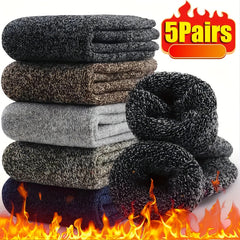 Men's Winter Wool Warm Socks Thick Thermal Hiking Crew Socks
