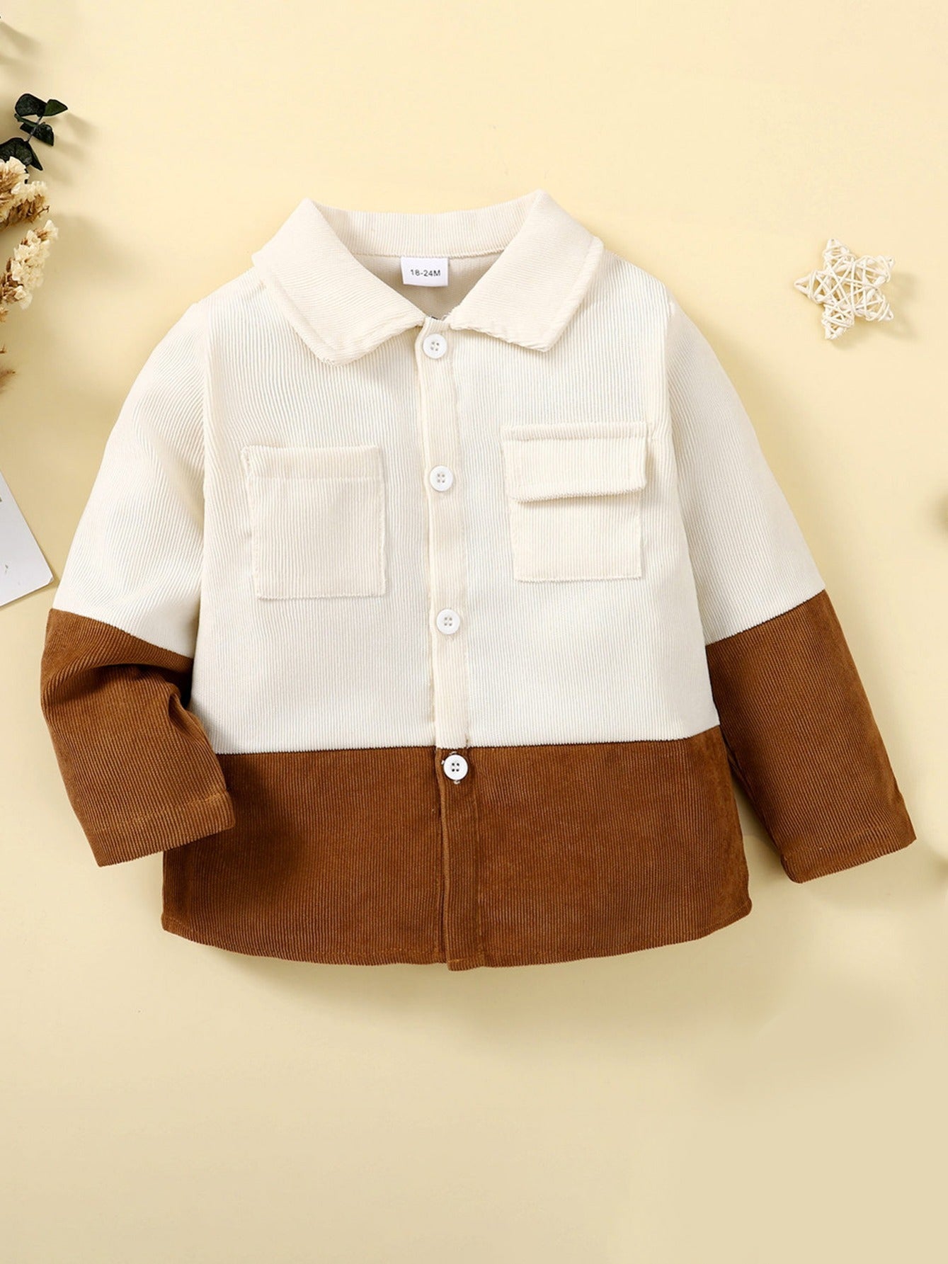 Boys Patchwork Lapel Shirt
