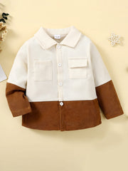 Boys Patchwork Lapel Shirt