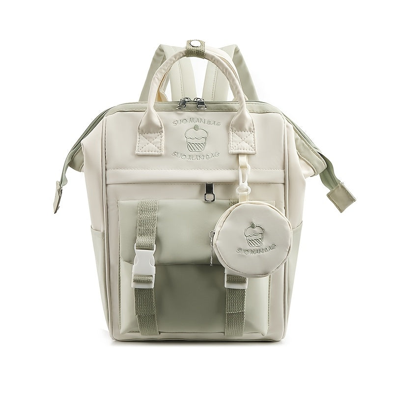 Large Capacity Diaper Bag with Floral Design