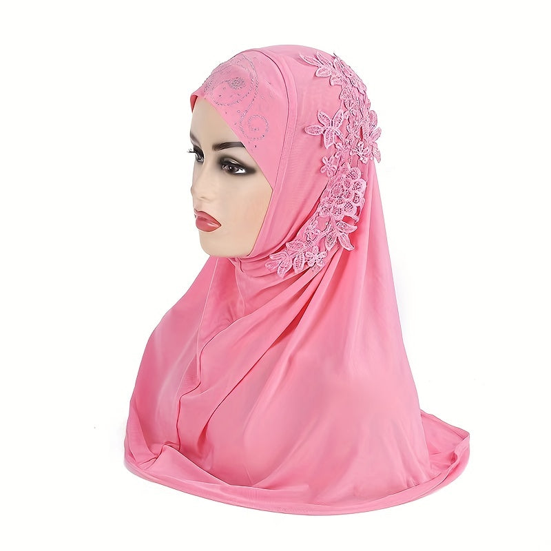 Girl's Lace Brim Headscarf for Daily & Leisure
