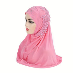 Girl's Lace Brim Headscarf for Daily & Leisure