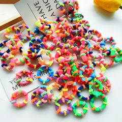 Colorful Elastic Hair Ties For Girls Soft Knotted Rubber Hair Ropes