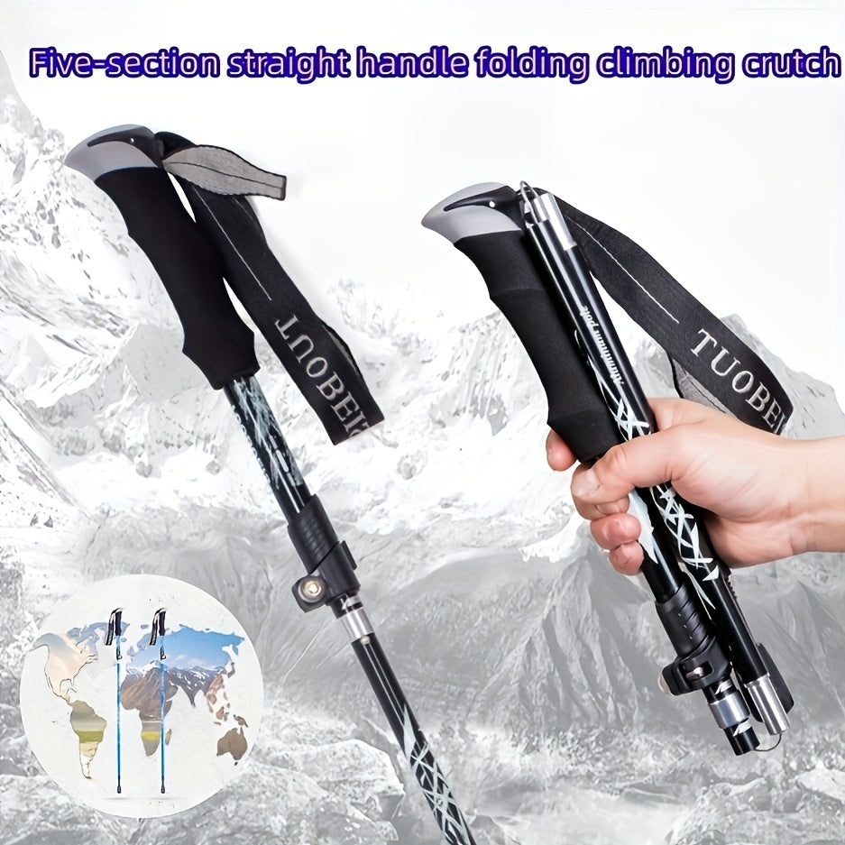 Aluminum Telescopic Folding Hiking Climbing Crutches