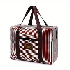 Foldable Carry On Travel Duffel Bag Lightweight Stripes Print Storage Weekender