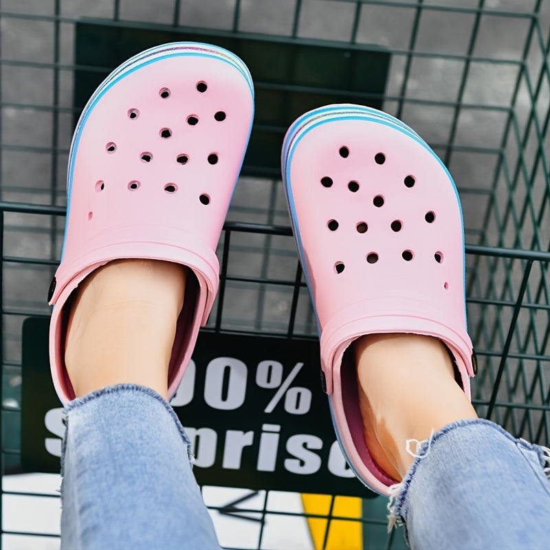 Women's PVC Clogs Garden Sandals Thick Sole Slides Slingback Sandals