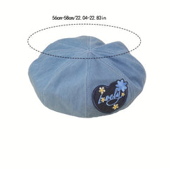 Vintage Denim Beret Hat Women Solid Beanie Casual Painter Cap Octagonal Hat