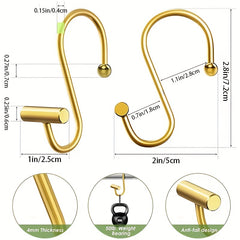 10pcs S Hooks Bathroom Curtain Hooks Metal Small S Hooks Organizing Storage