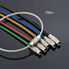 10/20pcs Key Ring Rubber coated Wire Lock Buckle Accessory