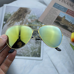 Top Bar Aviator Sunglasses Retro Mirror Lens UV400