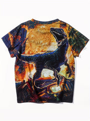 Boy's 3D Dinosaur Print T-shirt Casual Tee for Summer