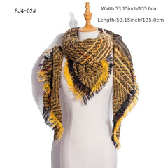 Twill Ombre Warm Scarf Large Shawl Boho Bandana Tassel Wrap for Women