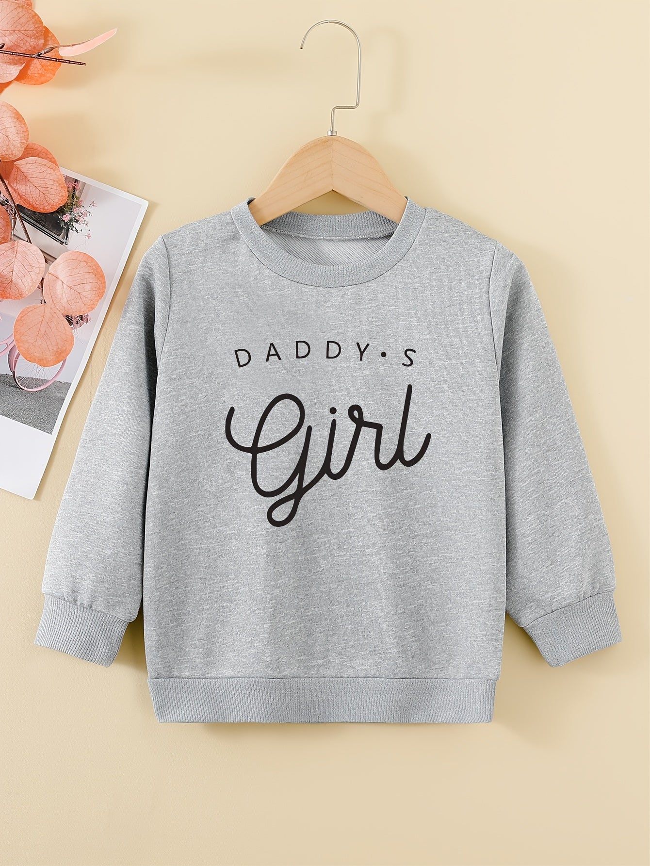 Girls' 'Daddy's Girl' Graphic Sweatshirt Round Neck Pullover