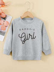 Girls' 'Daddy's Girl' Graphic Sweatshirt Round Neck Pullover