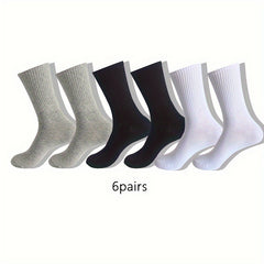 Men's Block Crew Socks - Breathable Comfy Casual Unisex Socks