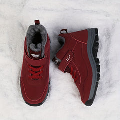 Faux Fur Lined Snow Boots - Slip On Warm Winter Shoes