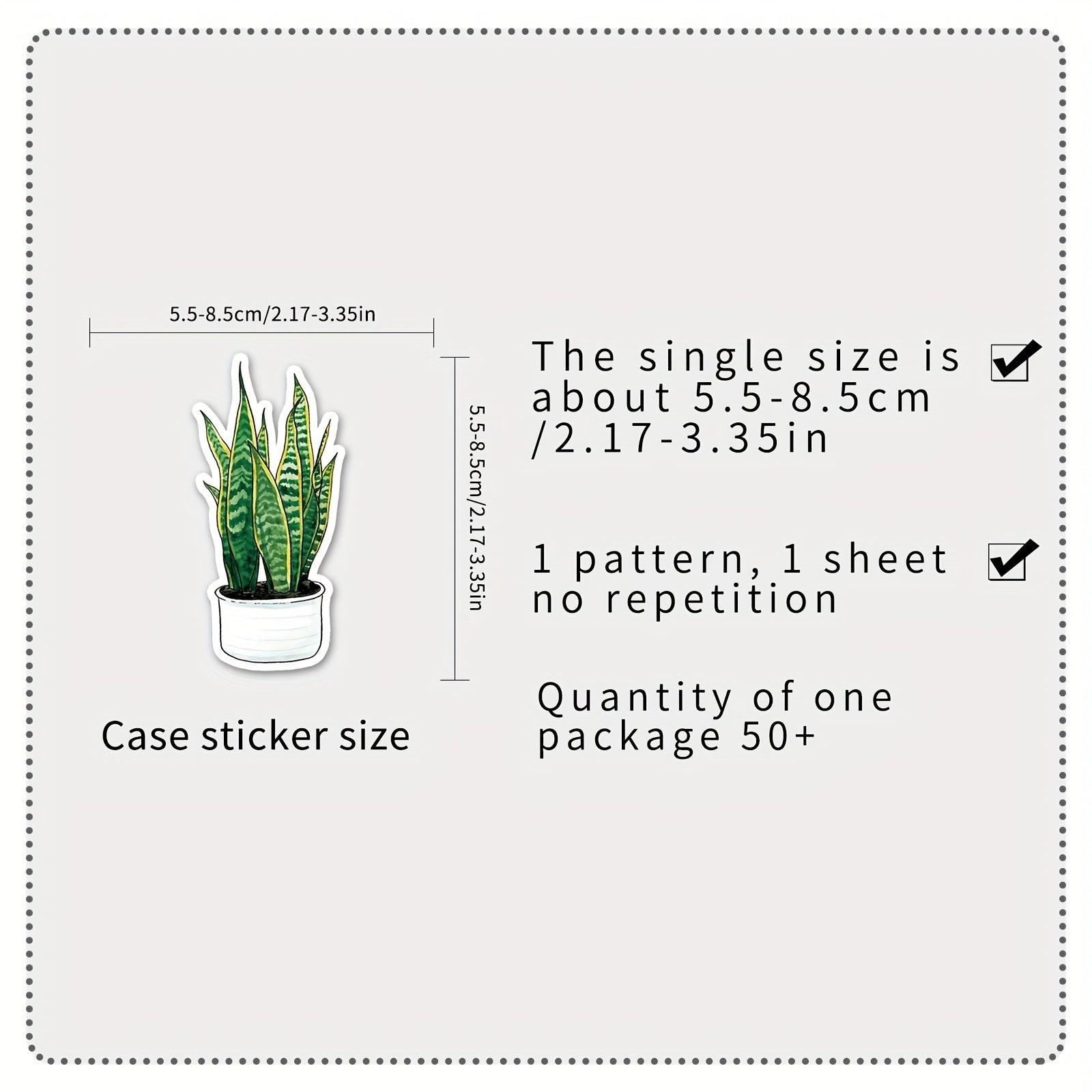 50pcs Cartoon Green Plants Plant Stickers DIY Laptop Stationery Box Waterproof