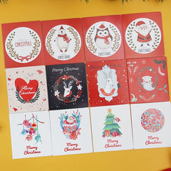 12pcs Christmas Cards Mini Thank You Blessings Greeting Cards