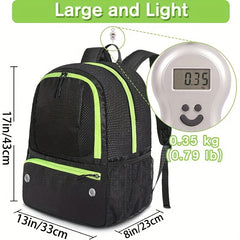 Soccer Backpack Lightweight Sports Bag With Ball Holder Water Resistant